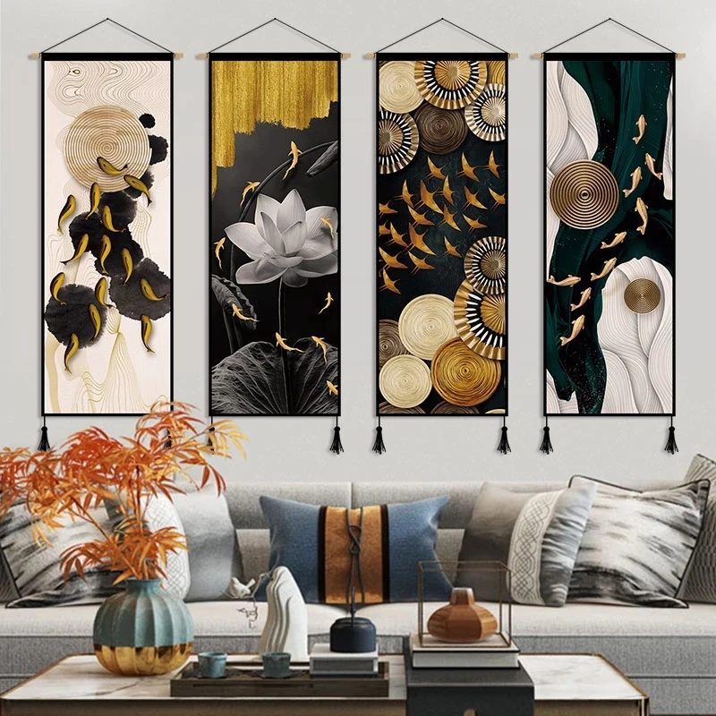 Luxury Lifestyle Pictures - 홈 오피스 물고기 풍수 캔버스 페인팅